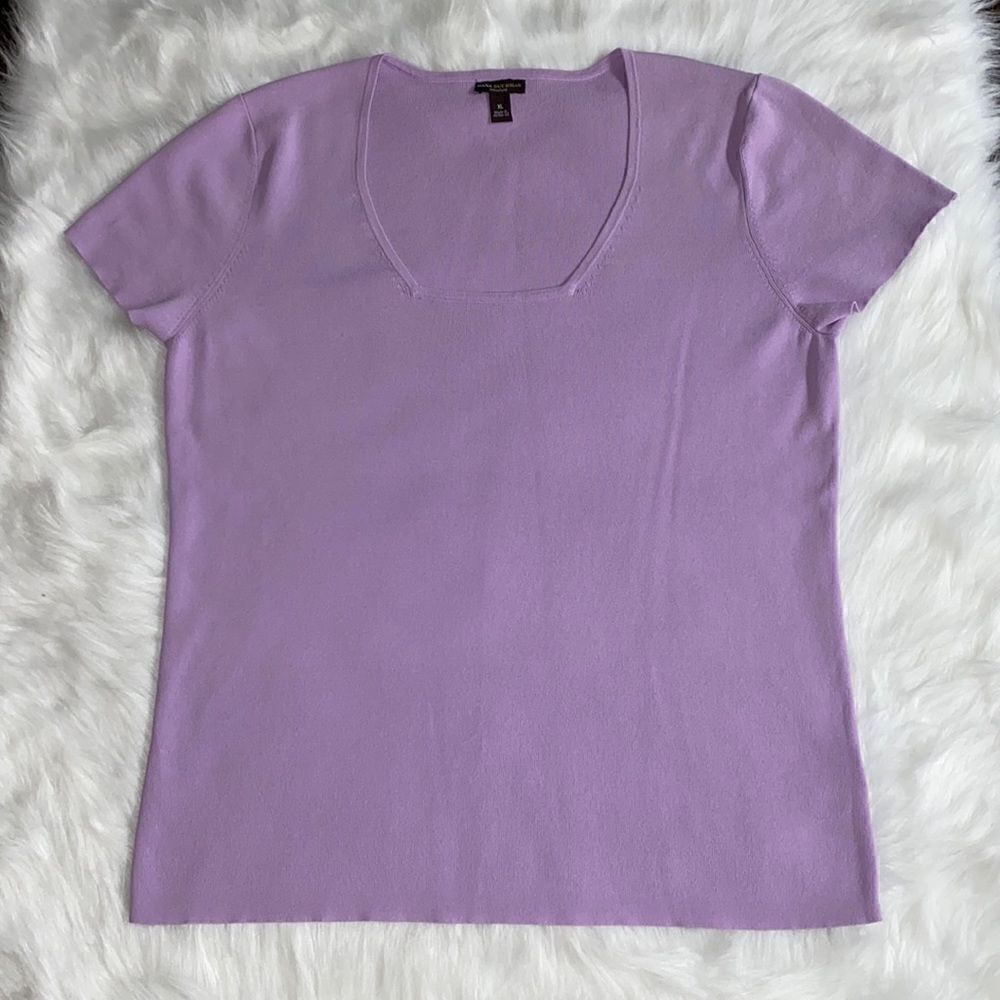 Dana Buchman Signature Purple Short Sleeve Top Size XL